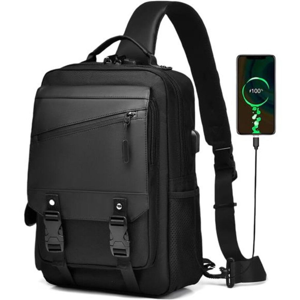 Leaper Crossbody Messenger Bag 13L Multi-pocket Satchel Sling Shoulder‎ for Men